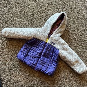 Patagonia Kids Jacket in Purple and Cream